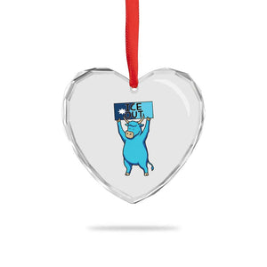 Funny Minnesota Folklore Babe The Blue Ox Heart Crystal Glass Ornament Ice Out TS12 Print Your Wear