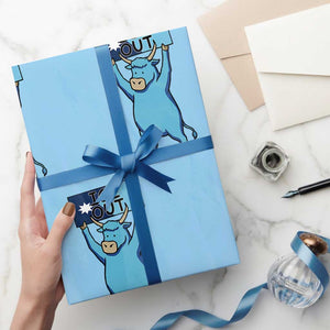 Funny Minnesota Folklore Babe The Blue Ox Wrapping Paper Roll Ice Out TS12 Light Blue Print Your Wear