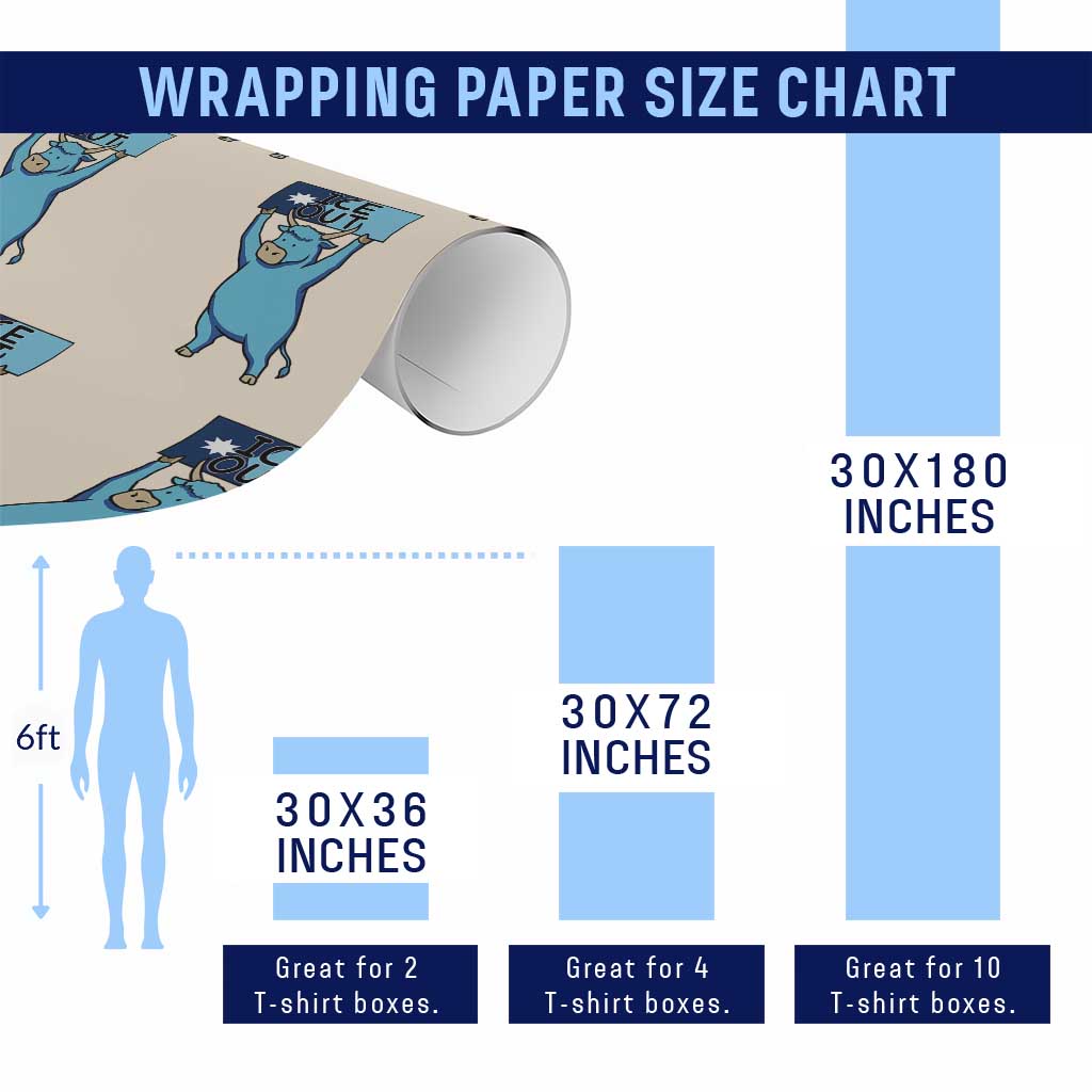 Funny Minnesota Folklore Babe The Blue Ox Wrapping Paper Roll Ice Out TS12 Print Your Wear