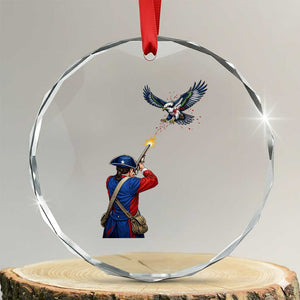 Funny Minutemen Shooting Blue and Green Hawk Football Rivalry Crystal Glass Ornament TS11 Transparent Glass 3'' Circle Print Your Wear
