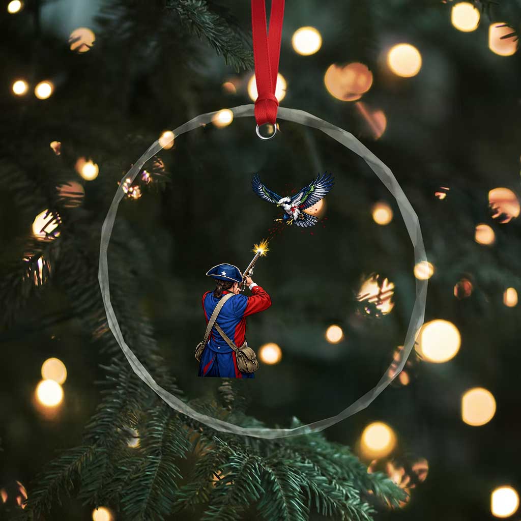 Funny Minutemen Shooting Blue and Green Hawk Football Rivalry Crystal Glass Ornament TS11 Print Your Wear