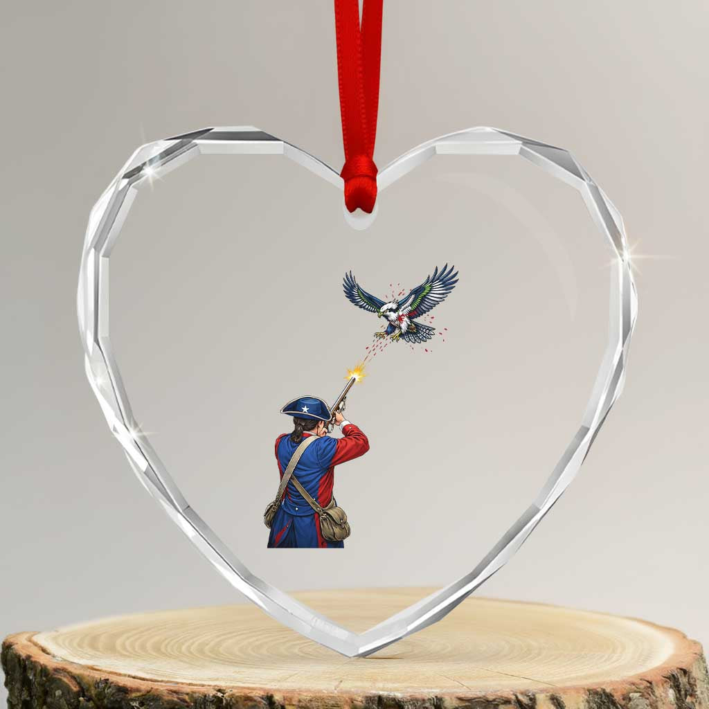 Funny Minutemen Shooting Blue and Green Hawk Football Rivalry Heart Crystal Glass Ornament TS11 Transparent Glass 3'' Heart Print Your Wear