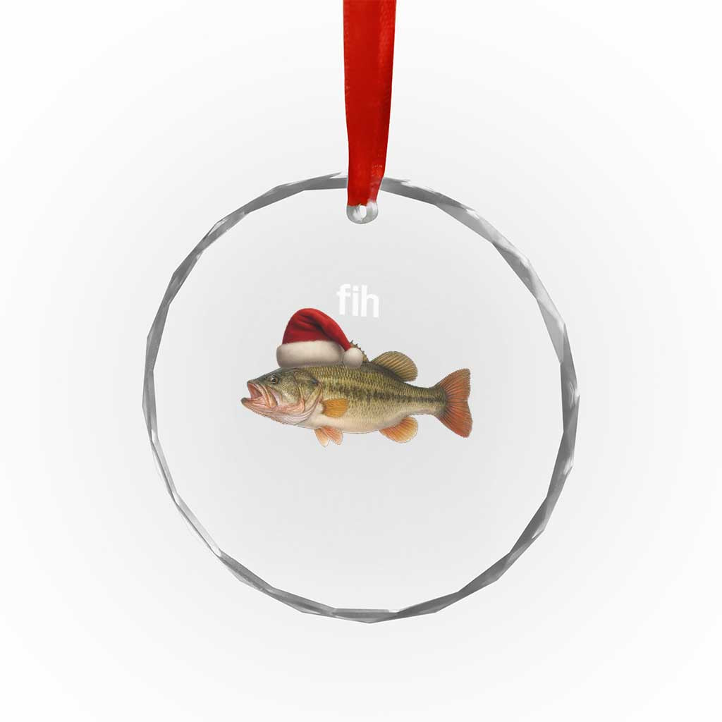 Funny Misspelled Fish Christmas Meme Crystal Glass Ornament TS14 Print Your Wear