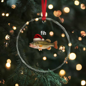 Funny Misspelled Fish Christmas Meme Crystal Glass Ornament TS14 Print Your Wear