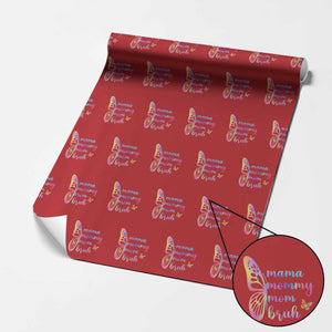 Funny Mom Saying Gift Wrapping Paper Roll Mama Mommy Mom Bruh TS12 Red Print Your Wear