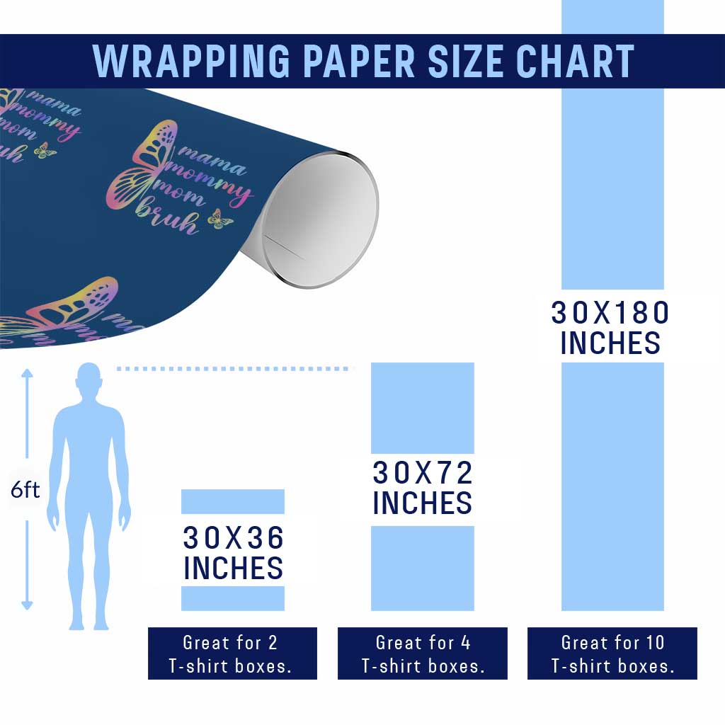 Funny Mom Saying Gift Wrapping Paper Roll Mama Mommy Mom Bruh TS12 Print Your Wear