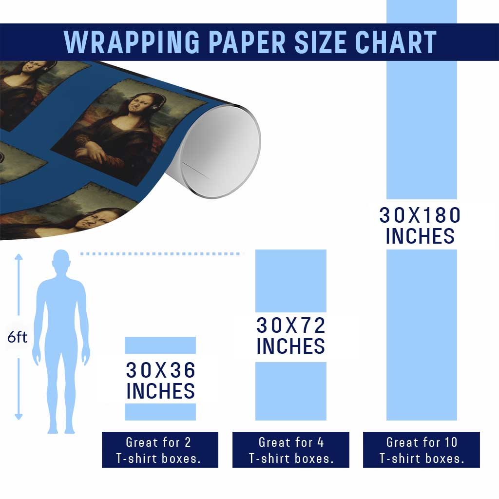 Funny Mona Lisa Bass Face Music Lovers DJs Wrapping Paper Roll