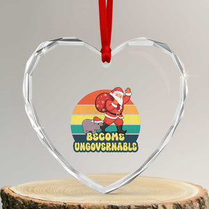 Funny Moo Deng Christmas Heart Crystal Glass Ornament Become Ungovernable Xmas Santa TS11 Transparent Glass 3'' Heart Print Your Wear