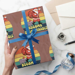 Funny Moo Deng Christmas Wrapping Paper Roll Become Ungovernable Xmas Santa TS11 Mocha Print Your Wear