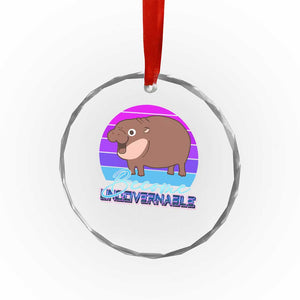 Funny Moo Deng Crystal Glass Ornament Baby Hippo Become Ungovernable TS10 Print Your Wear