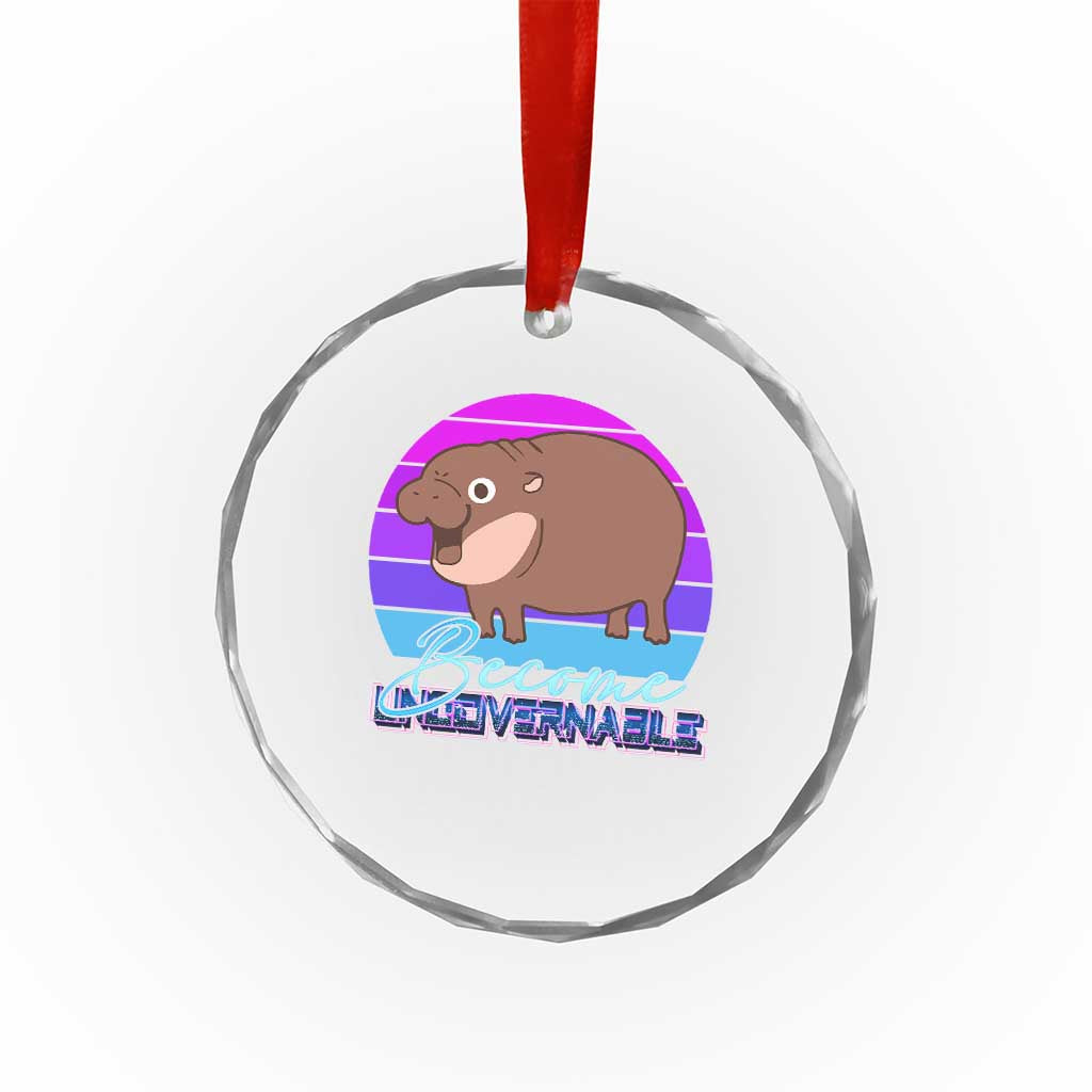 Funny Moo Deng Crystal Glass Ornament Baby Hippo Become Ungovernable TS10 Print Your Wear