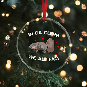 Funny Moo Deng Pesto Penguin Crystal Glass Ornament In Da Clerb We All Fam Hearts TS11 Print Your Wear