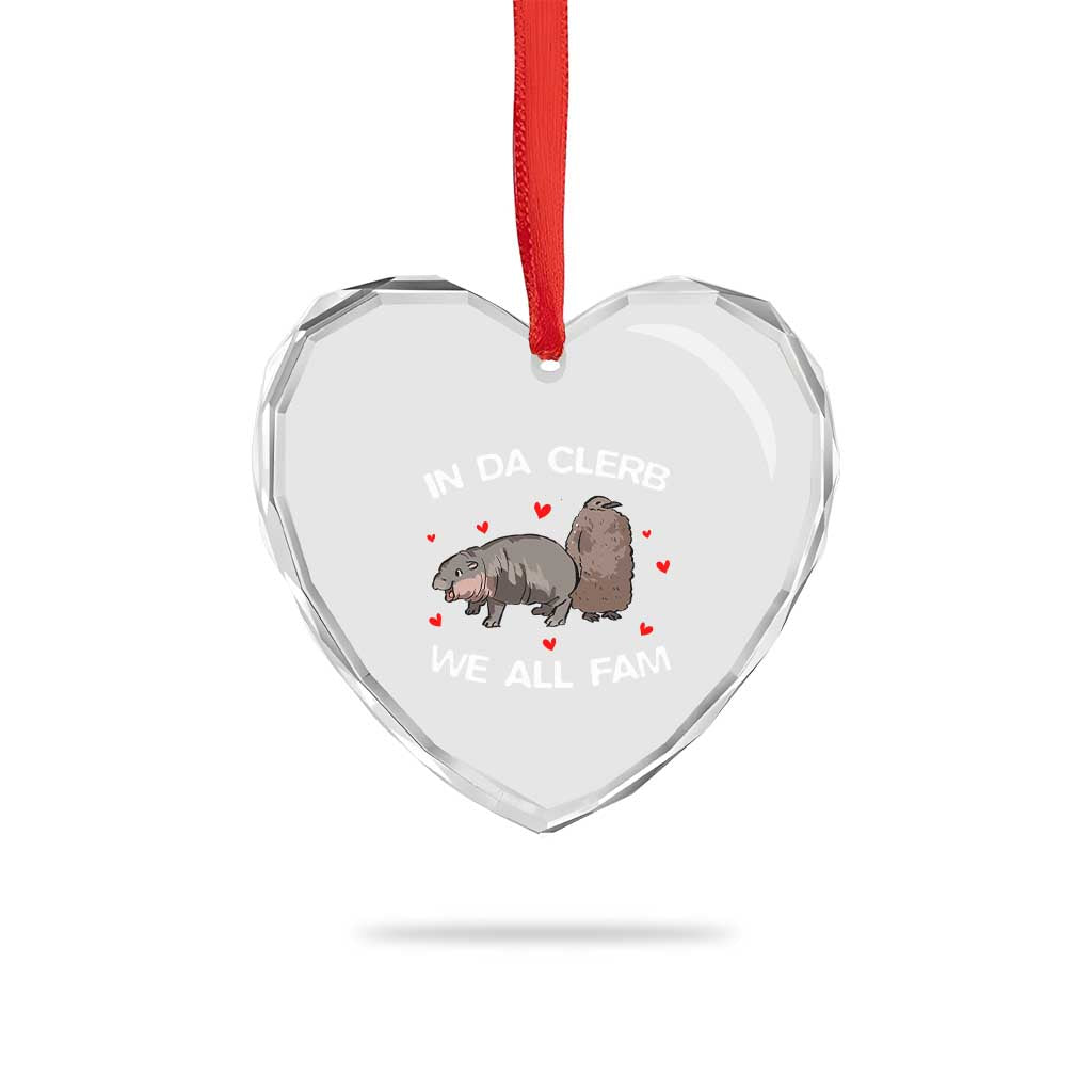 Funny Moo Deng Pesto Penguin Heart Crystal Glass Ornament In Da Clerb We All Fam Hearts TS11 Print Your Wear