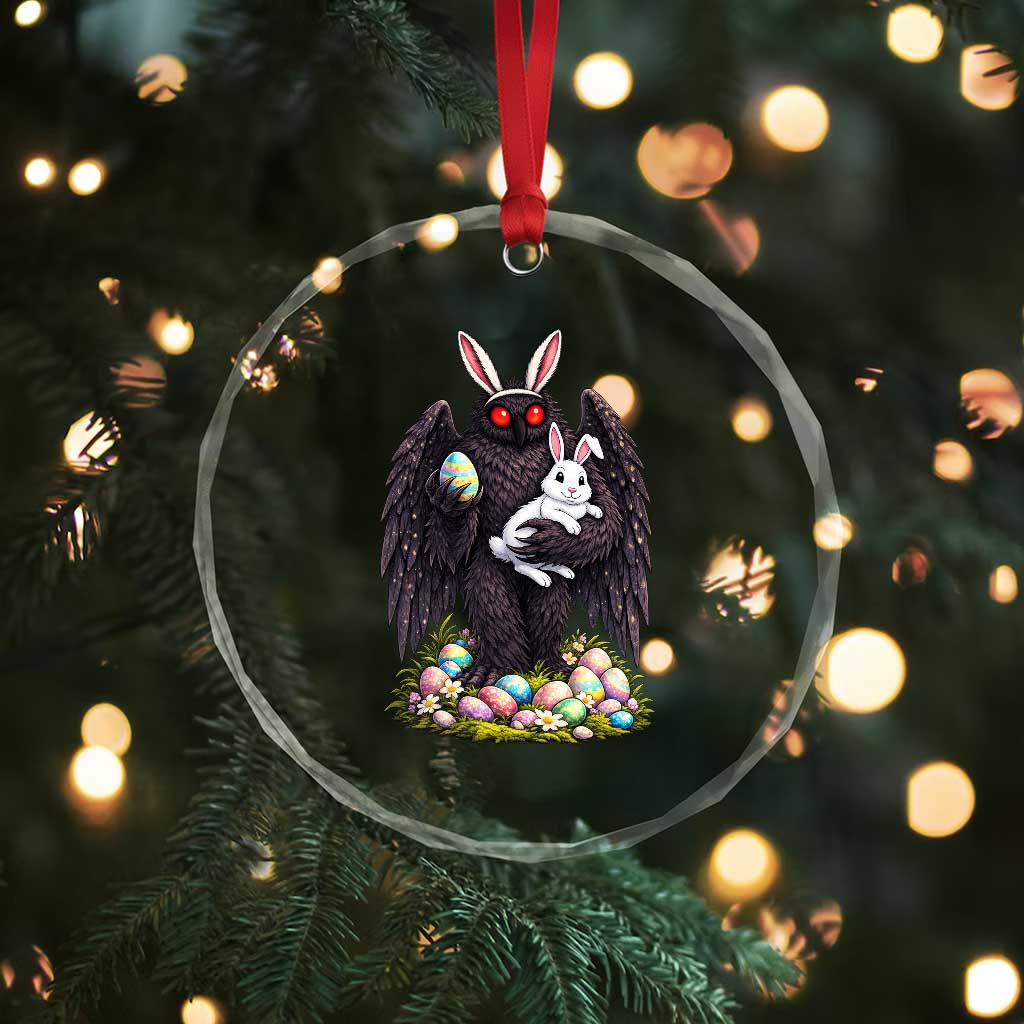 Funny Mothman Bunny Ears Crystal Glass Ornament Point Pleasant Cryptid Lover Gift TS12 Print Your Wear