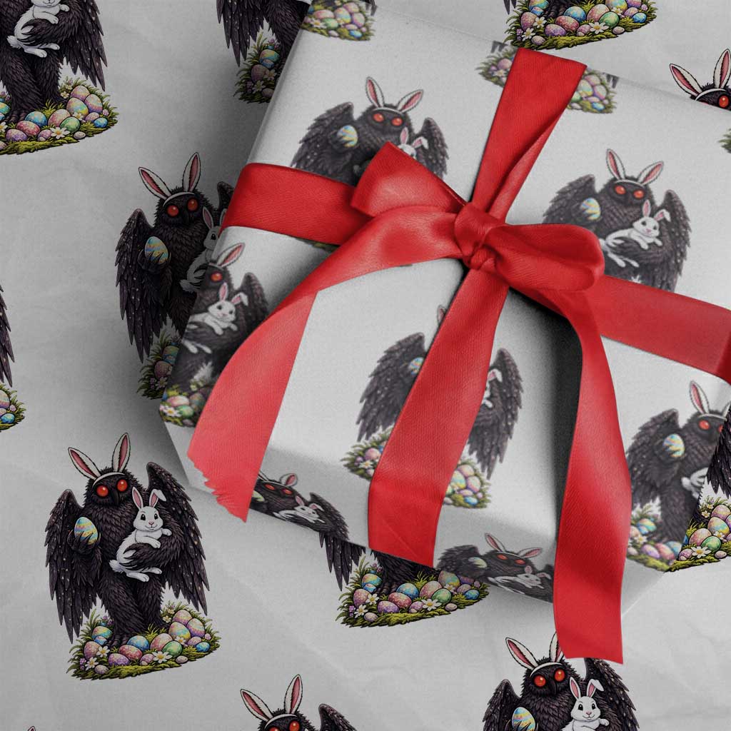 Funny Mothman Bunny Ears Wrapping Paper Roll Point Pleasant Cryptid Lover Gift TS12 White Print Your Wear