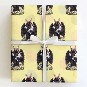 Funny Mothman Bunny Ears Wrapping Paper Roll Point Pleasant Cryptid Lover Gift TS12 Light Yellow Print Your Wear