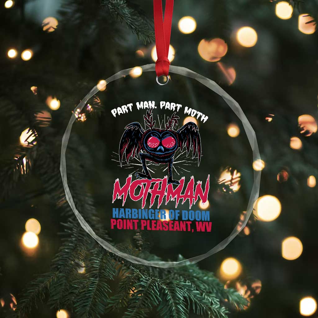 Funny Mothman Crystal Glass Ornament Part Man Part Moth Harbinger Of Doom Point Pleasent WV TS02 Print Your Wear