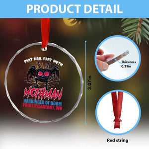 Funny Mothman Crystal Glass Ornament Part Man Part Moth Harbinger Of Doom Point Pleasent WV TS02 Print Your Wear