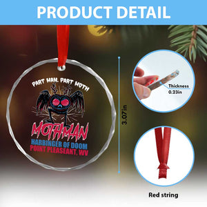 Funny Mothman Crystal Glass Ornament Part Man Part Moth Harbinger Of Doom Point Pleasent WV TS02 Print Your Wear
