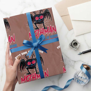 Funny Mothman Wrapping Paper Roll Part Man Part Moth Harbinger Of Doom Point Pleasent WV TS02 Mocha Print Your Wear