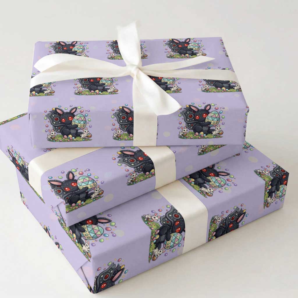 Funny Mothman Easter Bunny Ears Wrapping Paper Roll Cryptid Lover Gift TS12 Violet Print Your Wear