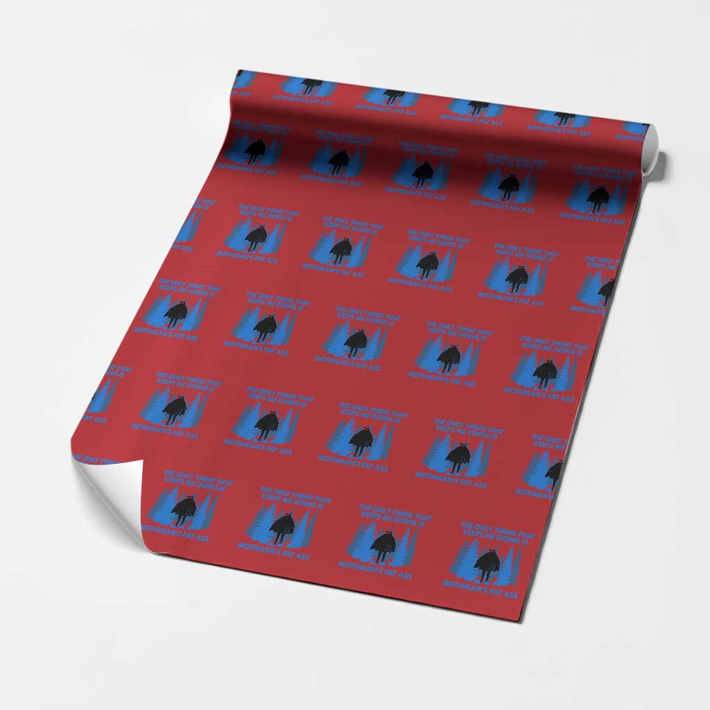 Funny Mothman Fat Ass Wrapping Paper Roll Vintage Cryptid Funny Moth Man Meme TS10 Red Print Your Wear