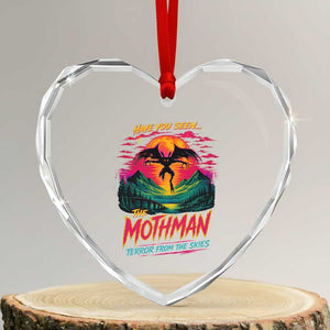 Funny Mothman Heart Crystal Glass Ornament Have You Seen The Mothman Terror From The Skies Cryptid Legends