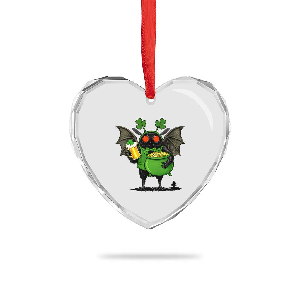 Funny Mothman Heart Crystal Glass Ornament St Patricks Day Cryptid Gift TS12 Print Your Wear