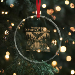 Funny Mothman Protect Our National Parks Crystal Glass Ornament Ghost Wendigo Skull Cryptid Weirdcore Folk Horror TS10 Print Your Wear