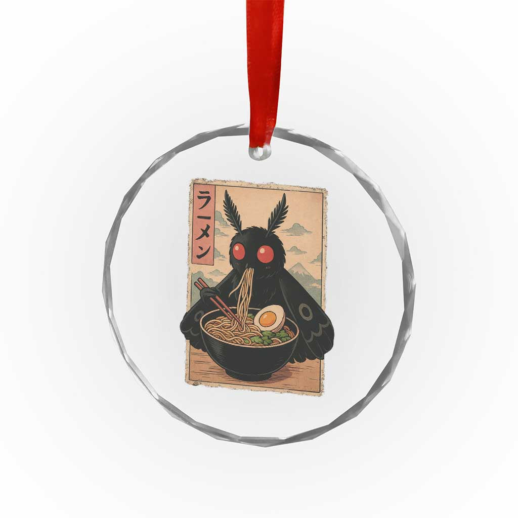 Funny Mothman Ramen Crystal Glass Ornament Japanese Kawaii Noodles Cryptid Retro Manga Anime TS10 Print Your Wear