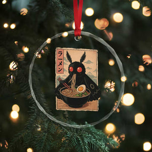 Funny Mothman Ramen Crystal Glass Ornament Japanese Kawaii Noodles Cryptid Retro Manga Anime TS10 Print Your Wear
