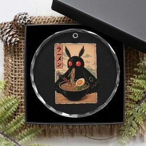 Funny Mothman Ramen Crystal Glass Ornament Japanese Kawaii Noodles Cryptid Retro Manga Anime TS10 Print Your Wear