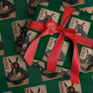 Funny Mothman Ramen Wrapping Paper Roll Japanese Kawaii Noodles Cryptid Retro Manga Anime TS10 Green Print Your Wear
