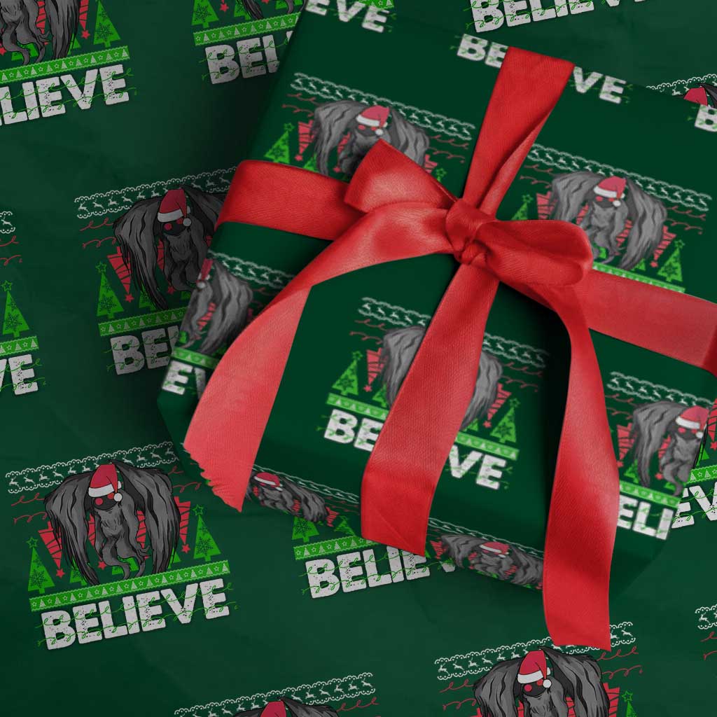 Funny Mothman Santa Wrapping Paper Roll Believe Merry Mothmas TS02 Green Print Your Wear