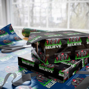Funny Mothman Santa Wrapping Paper Roll Believe Merry Mothmas TS02 Black Print Your Wear