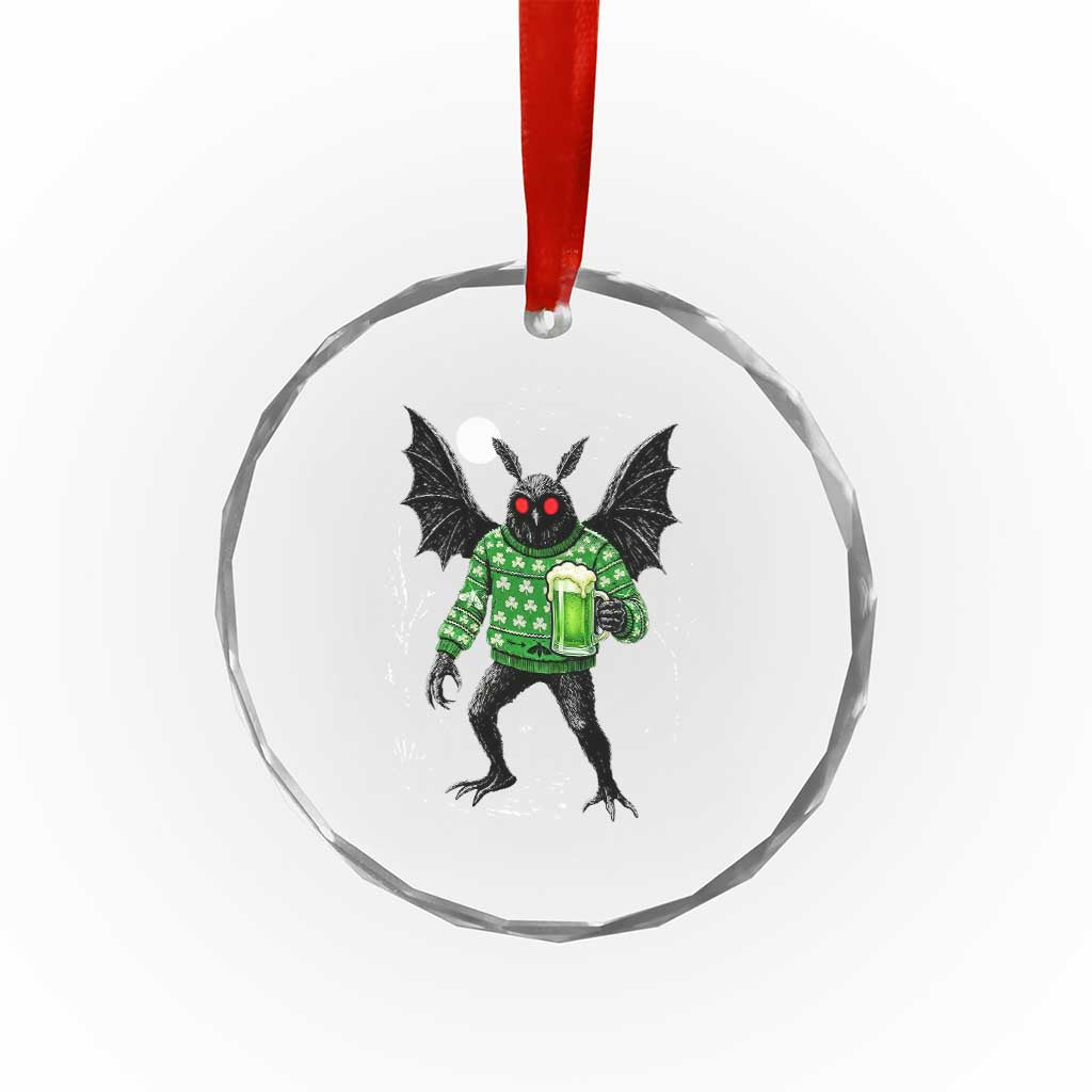 Funny Mothman St Patricks Day Crystal Glass Ornament Gift For Cryptid Lovers TS12 Print Your Wear
