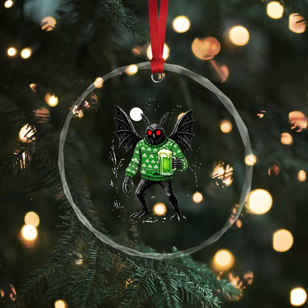 Funny Mothman St Patricks Day Crystal Glass Ornament Gift For Cryptid Lovers TS12 Print Your Wear