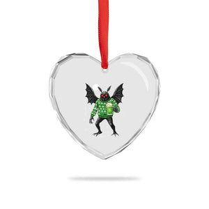 Funny Mothman St Patricks Day Heart Crystal Glass Ornament Gift For Cryptid Lovers TS12 Print Your Wear