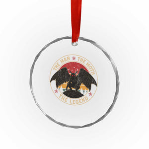 Funny Mothman The Man The Moth The Legend Crystal Glass Ornament Retro Folklore Creepy Cryptid