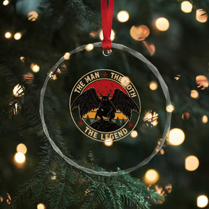 Funny Mothman The Man The Moth The Legend Crystal Glass Ornament Retro Folklore Creepy Cryptid