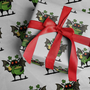 Funny Mothman Wrapping Paper Roll St Patricks Day Cryptid Gift TS12 White Print Your Wear