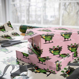 Funny Mothman Wrapping Paper Roll St Patricks Day Cryptid Gift TS12 Light Pink Print Your Wear