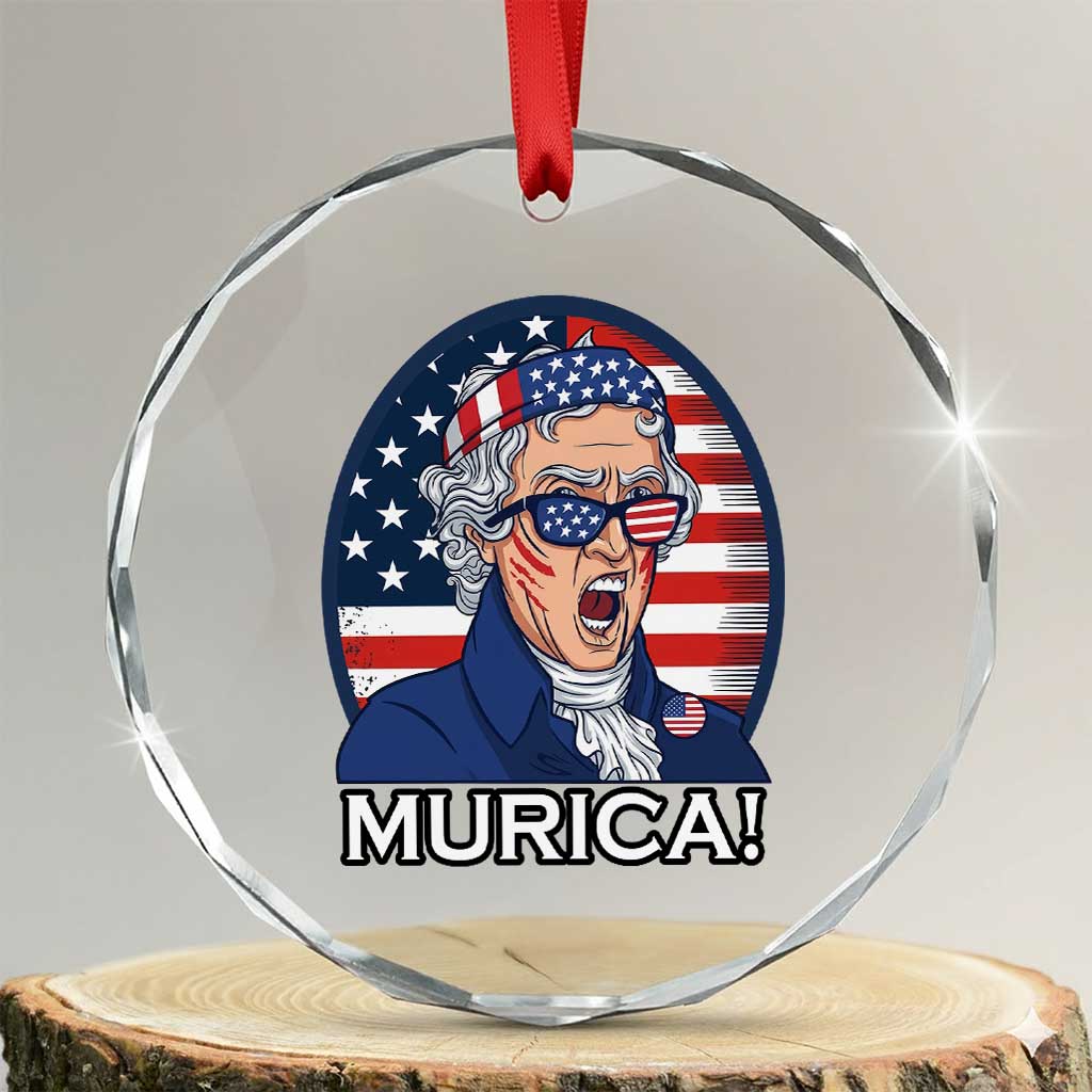 Funny Murica Thomas Jefferson Crystal Glass Ornament Founding Father Gift TS12 Transparent Glass 3'' Circle Print Your Wear