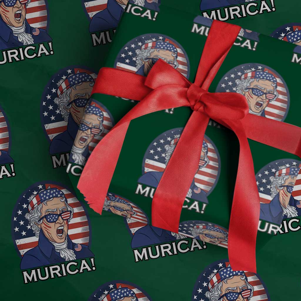 Funny Murica Thomas Jefferson Wrapping Paper Roll Founding Father Gift TS12 Green Print Your Wear