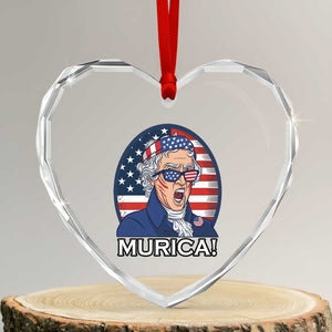 Funny Murica Thomas Jefferson Heart Crystal Glass Ornament Founding Father Gift TS12 Transparent Glass 3'' Heart Print Your Wear