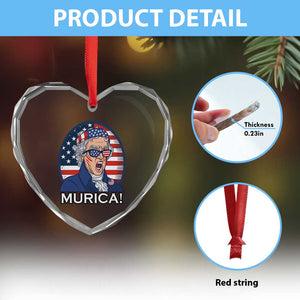 Funny Murica Thomas Jefferson Heart Crystal Glass Ornament Founding Father Gift TS12 Print Your Wear