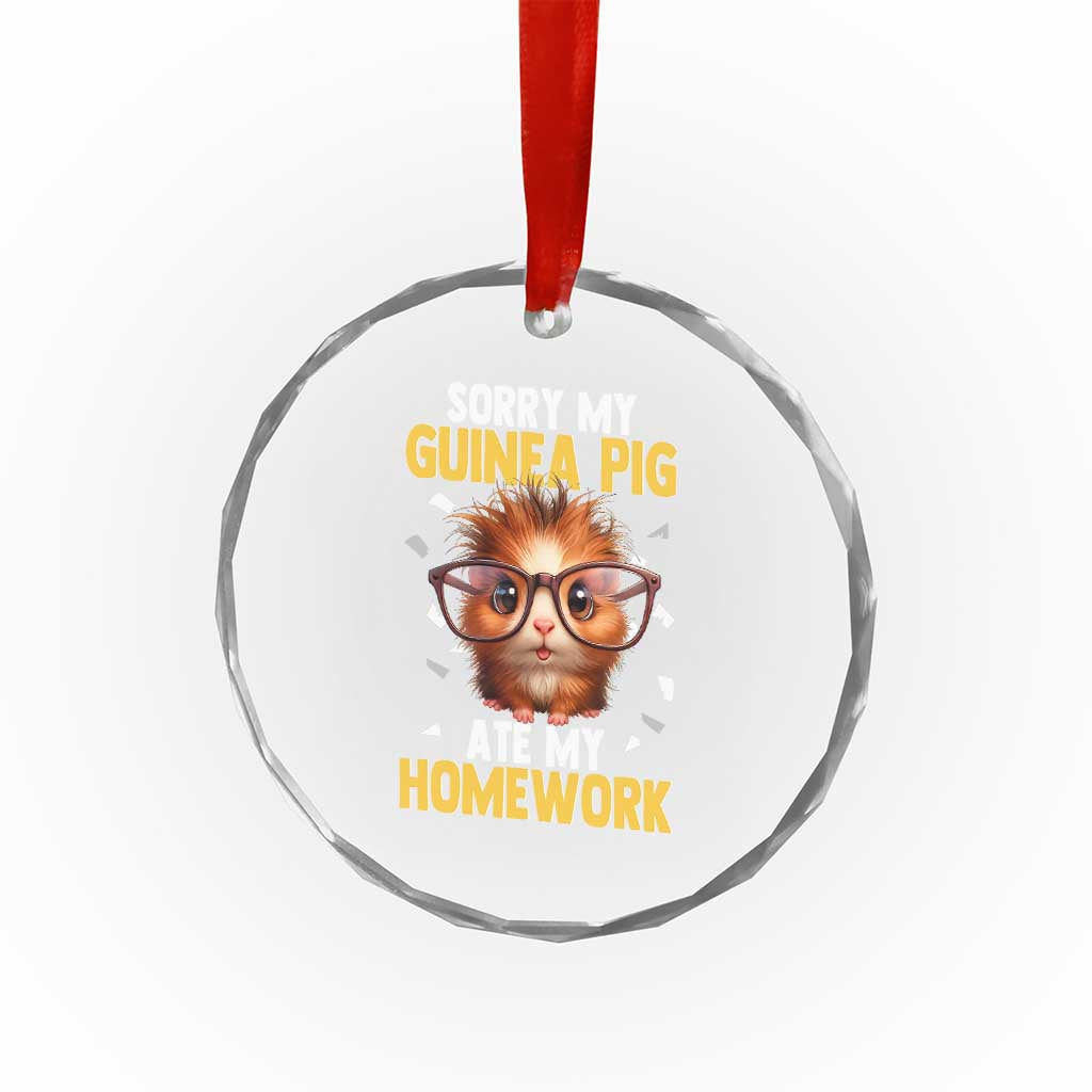 Funny My Guinea Pig Ate My Homework Crystal Glass Ornament Gift For Rodent Lovers TS12 Print Your Wear