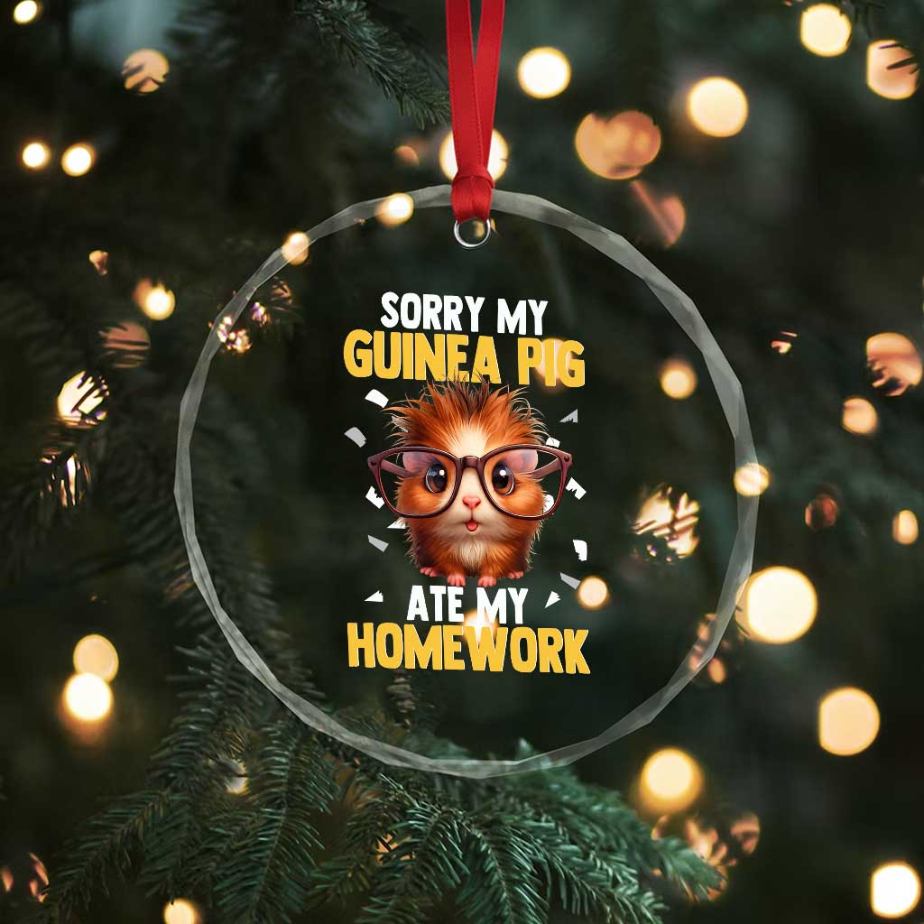 Funny My Guinea Pig Ate My Homework Crystal Glass Ornament Gift For Rodent Lovers TS12 Print Your Wear