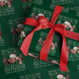 Funny Nakatomi Plaza Christmas Wrapping Paper Roll Come Out To The Coast John Xmas 80's Die Movie TS11 Green Print Your Wear