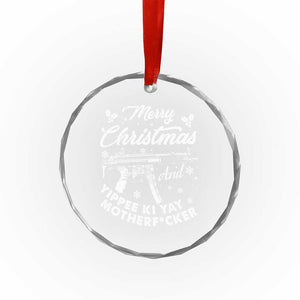 Funny Nakatomi Plaza Crystal Glass Ornament Merry Xmas And Yippee Ki Yay Snowflake Gun TS11 Print Your Wear